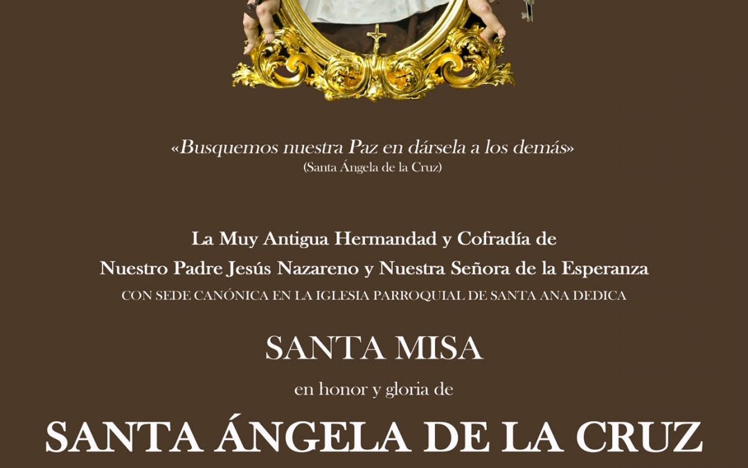 Misas en honor de Santa Ángela y fieles difuntos